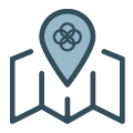 Map and pin icon