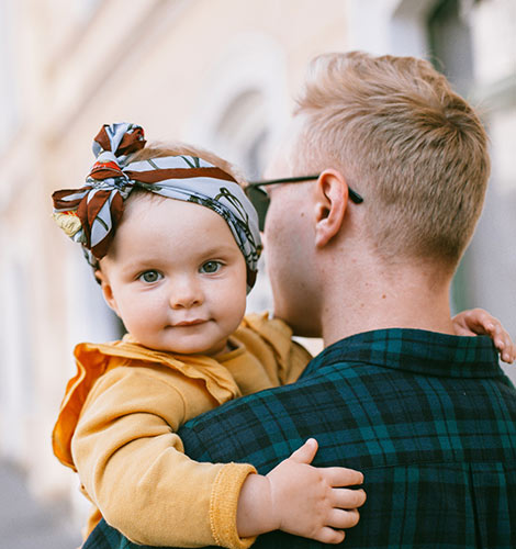 Dad and young daughter.